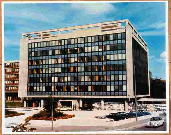 Historisk bilde av Elkems historiske hovedkontor i Oslo, tegnet av den kjente arkitekten Erling Viksjø